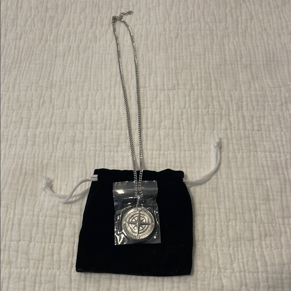 Silver Compass Pendant Necklace